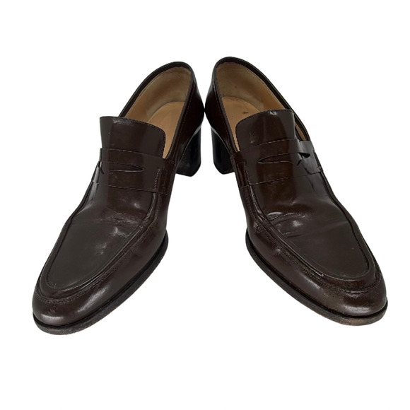 Calvin Klein Shoes - Calvin Klein Heeled Penny Loafer Brown Leather 8 Loafer